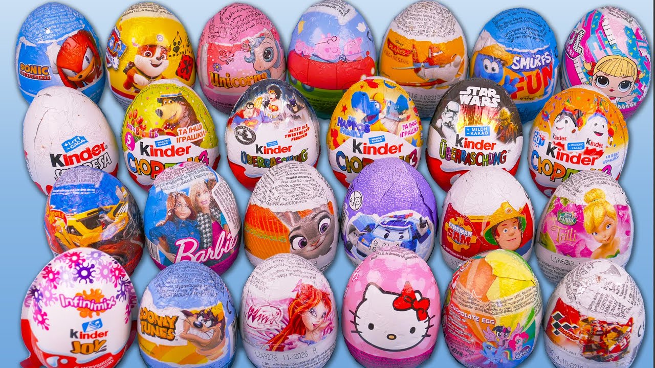 26 ASMR Surprise Eggs Mega Mix  Kinder Surprise  Unboxing Surprises