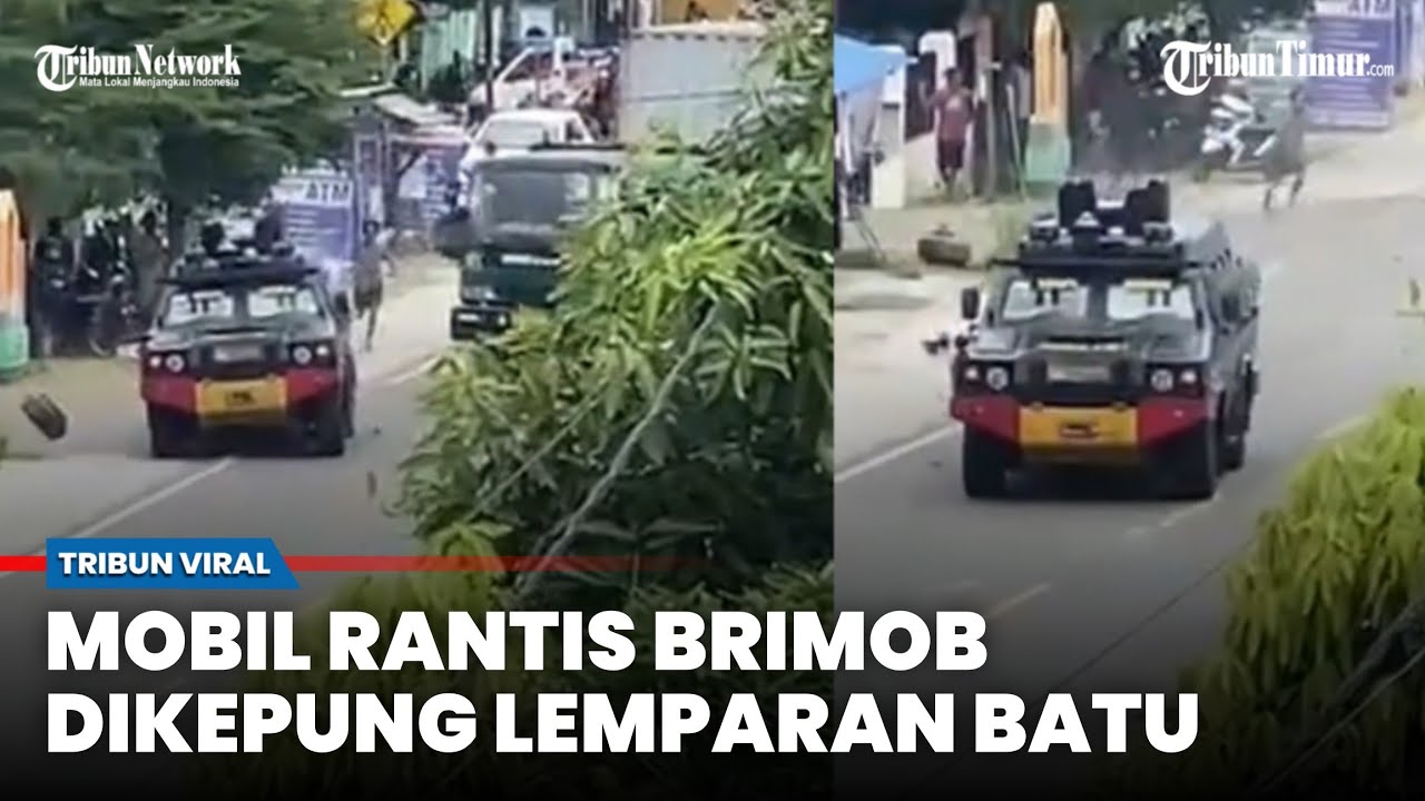 Mobil Taktis Brimob Dikepung Lemparan Batu oleh Warga, Dikepung Usai Gerebek Narkoba Palu