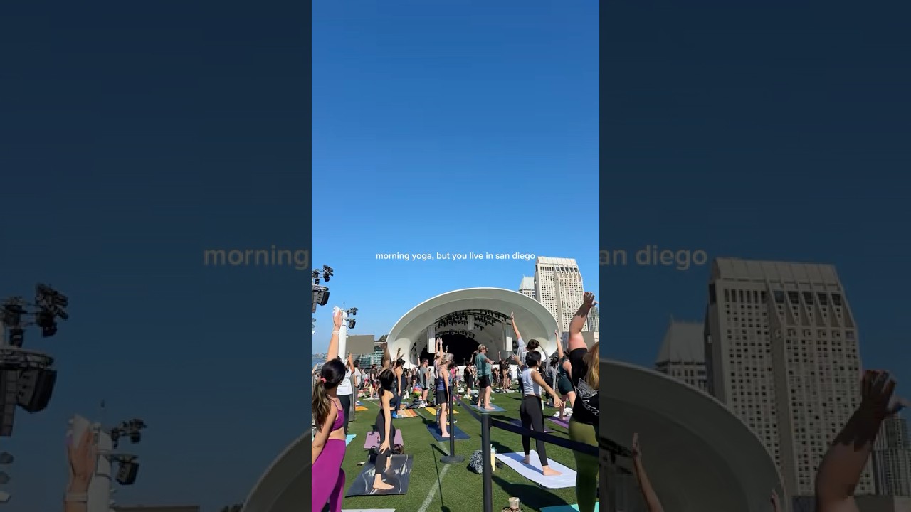 saturday morning yoga at rady shell 🧘🏻&zwj;♀️ #sandiego #yoga #vlog #wellness
