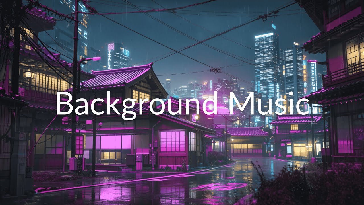 Futuristic Japan Lofi Rain & Thunder 4K