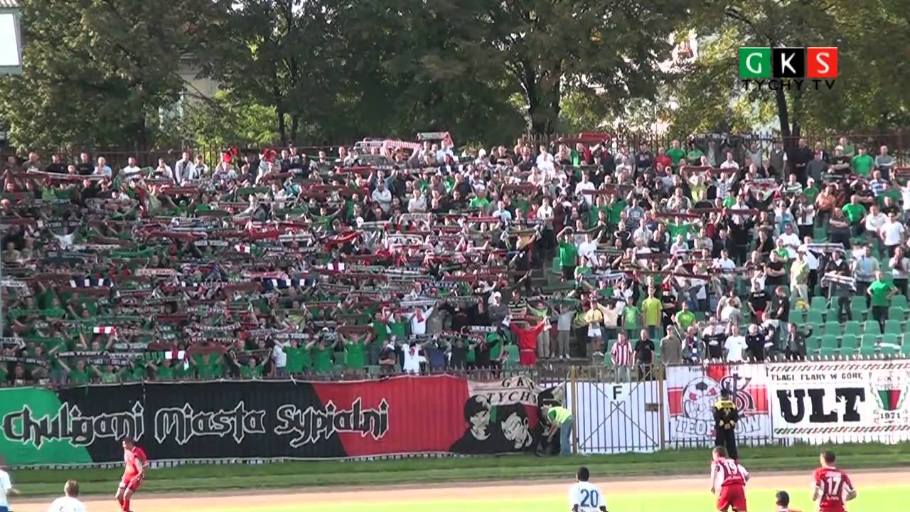 GKS Tychy - Lech Poznań - doping kibiców