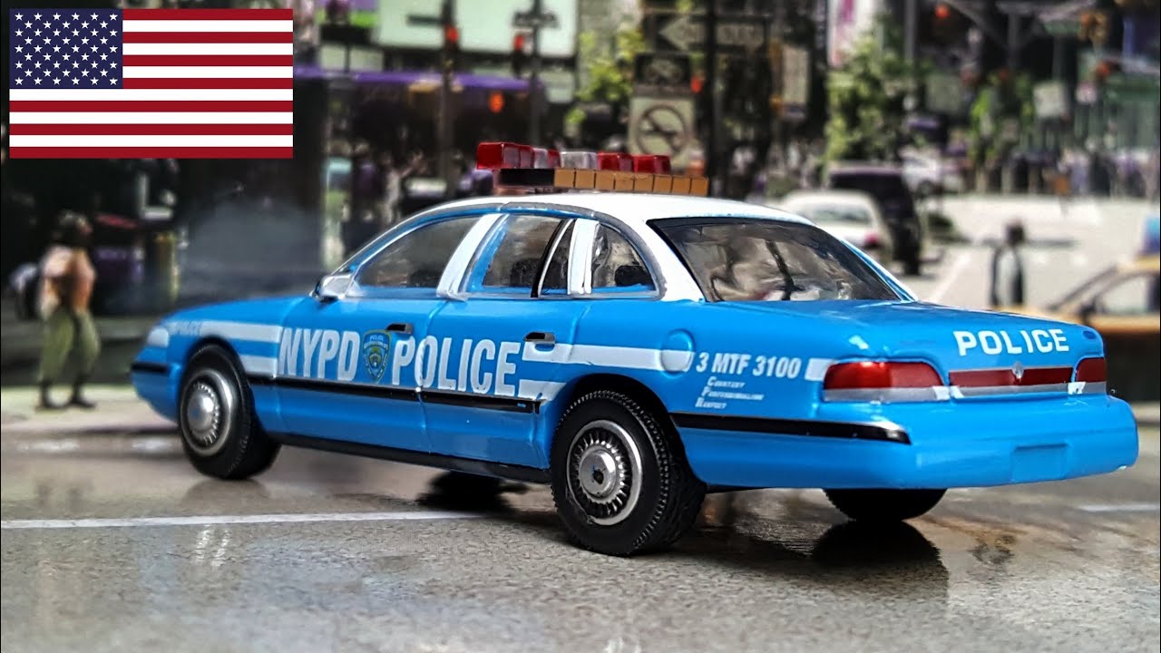🇺🇸1:64 1993 Ford Crown Victoria NYPD Diecast Model Blue White by #Greenlight #NYPD #Code3 #NYC