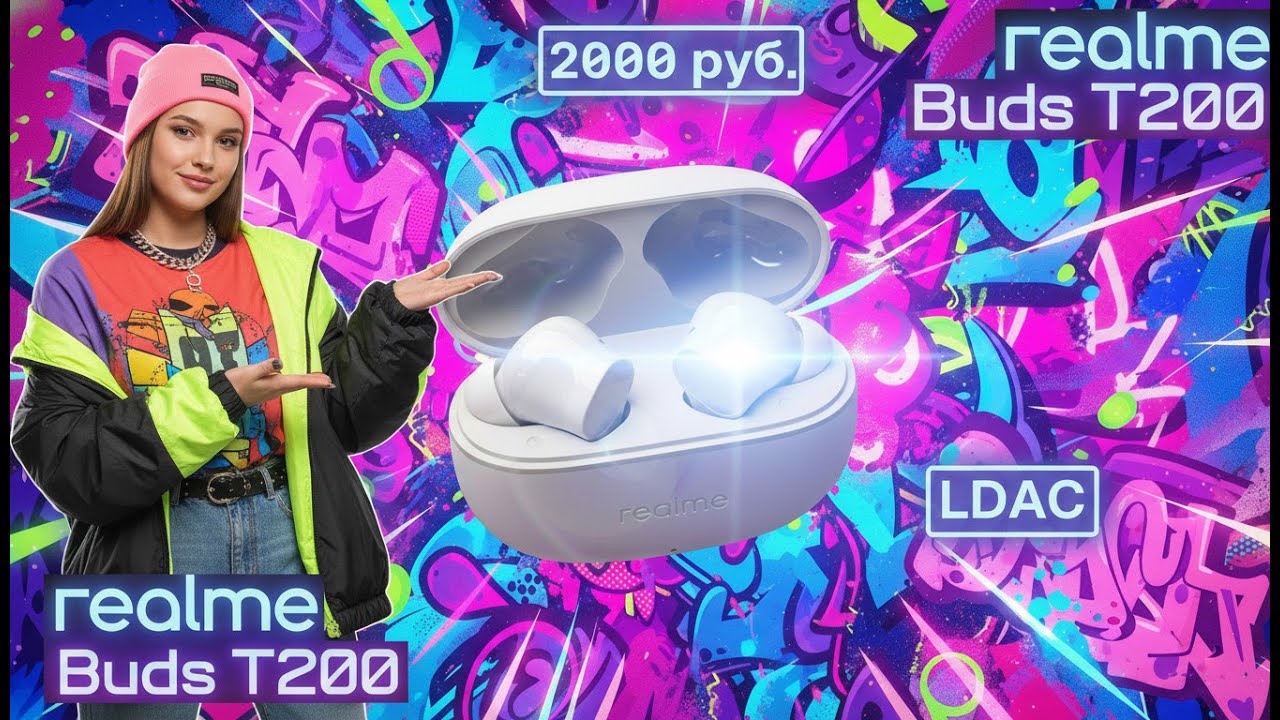 Крутые бюджетные TWS realme Buds T200 | ANC LDAC