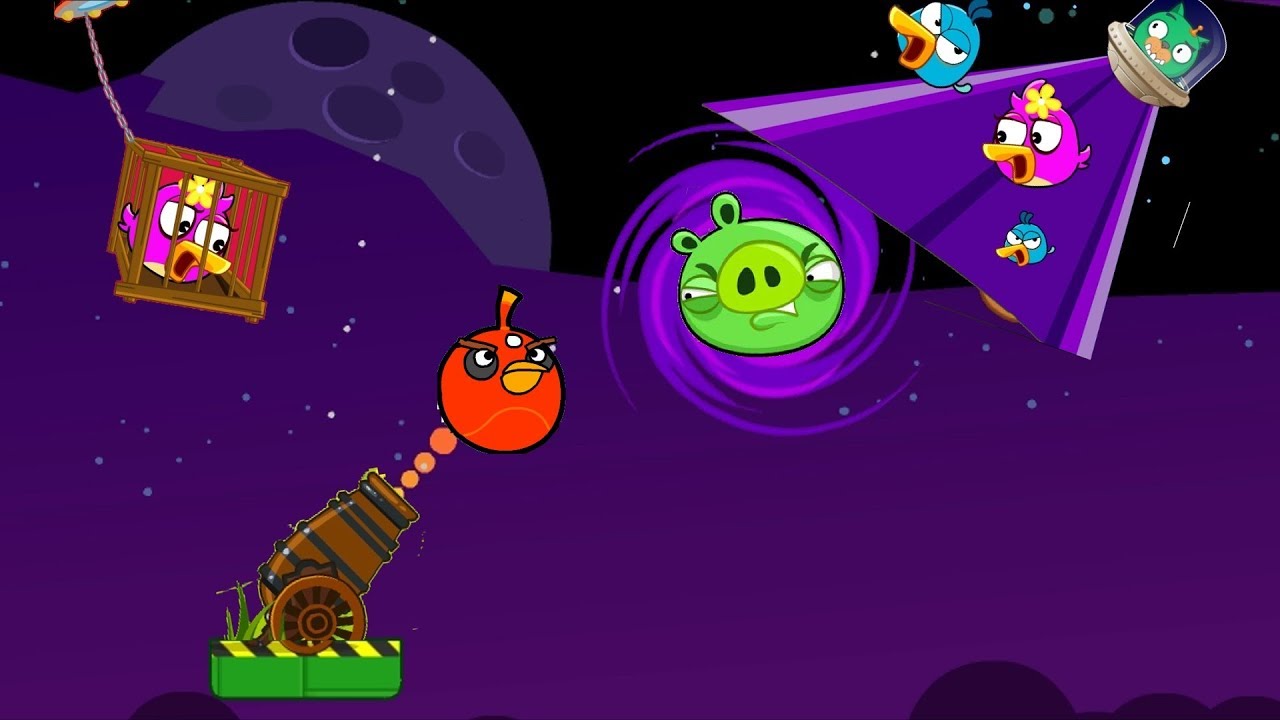 Angry Birds Cannon Collection 5 - SHOOT PIG THROUGH BLACK HOLE IN PIG PLANET!