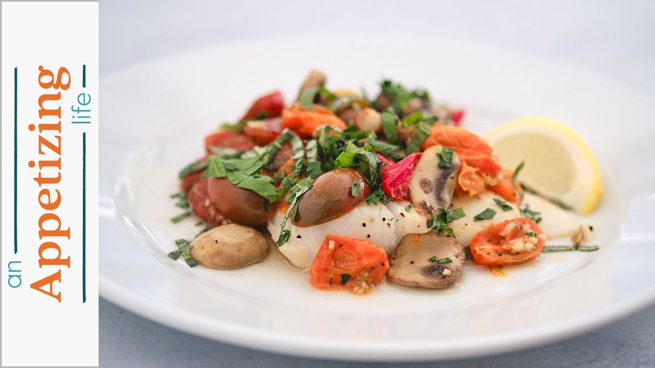 Baked Cod with Tomatoes and Mushrooms | Dinner in Less Than 25 Minutes