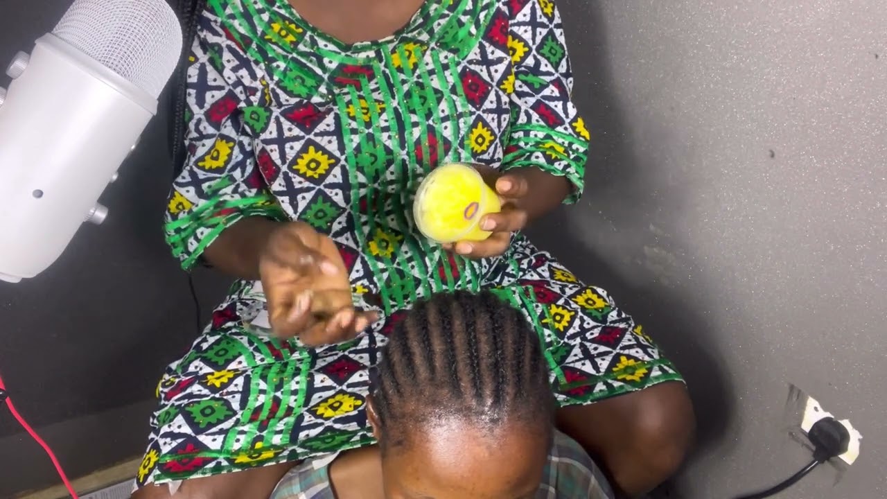 ASMR✨ SHEA BUTTER MASSAGE BETWEEN MY COUSINS  CORNROW,SOFT WHISPERS WITH GUM CRACKING (story time)