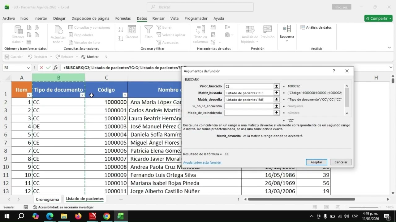 ¿Cómo organizar consultas de pacientes en una base de datos?