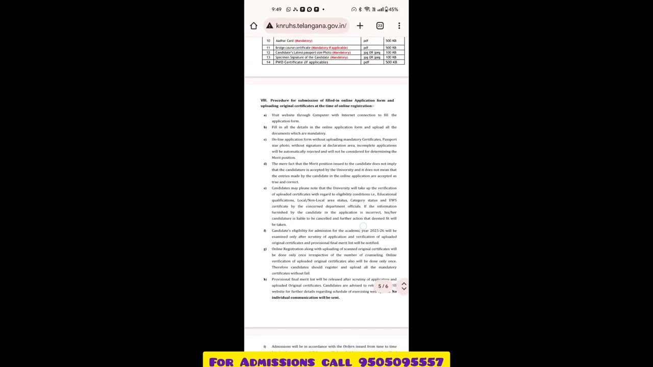 KNRUHS telangana BPT,BSC PARAMEDICAL COURSES NOTIFICATION 2025|ALLIED HEALTH SCIENCE,BSC MLT #knruhs