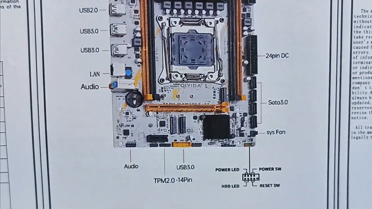 Unboxing Placa mãe X99 K9S QIYIDA TPM 2.0 MSI 14 PINOS.