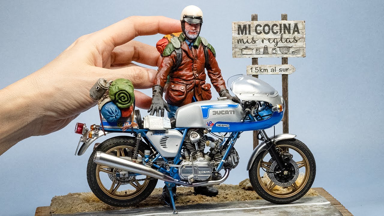 Мотопутешественник Ducati 900сс Tamiya 1/12 Motorcycle traveler Ducati 900cc Tamiya 1/12