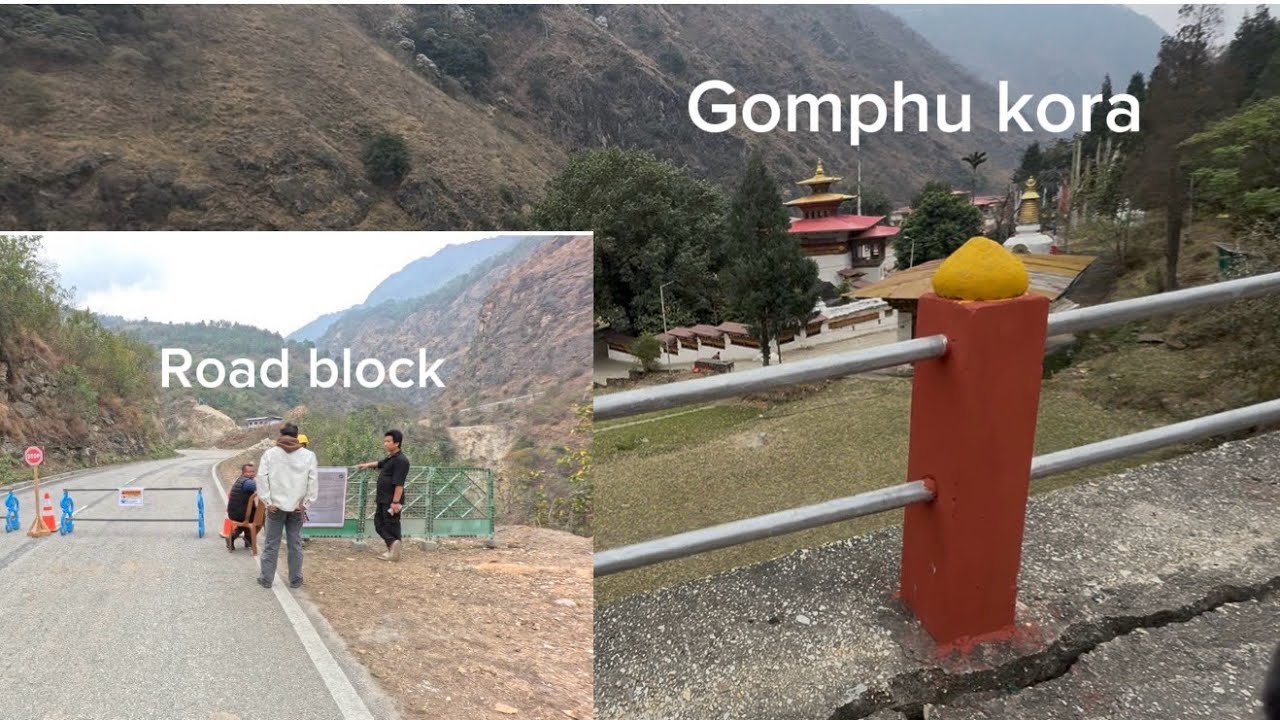 Road block between Seriichhu n Yadhi || return ride from Tashi Yangtshe to Monggar 