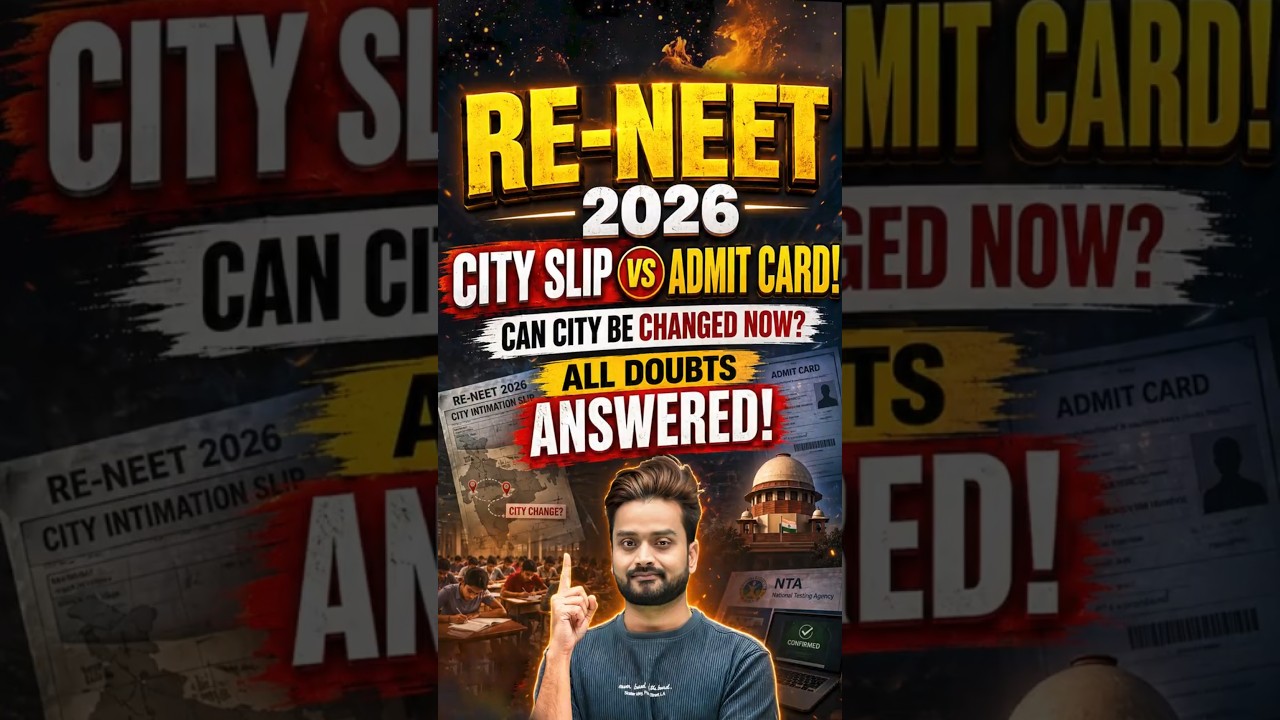 RE-NEET 2026 City Intimation Slip & Admit Card 🚨 | All Doubts Answered in One Video! #reneet2026