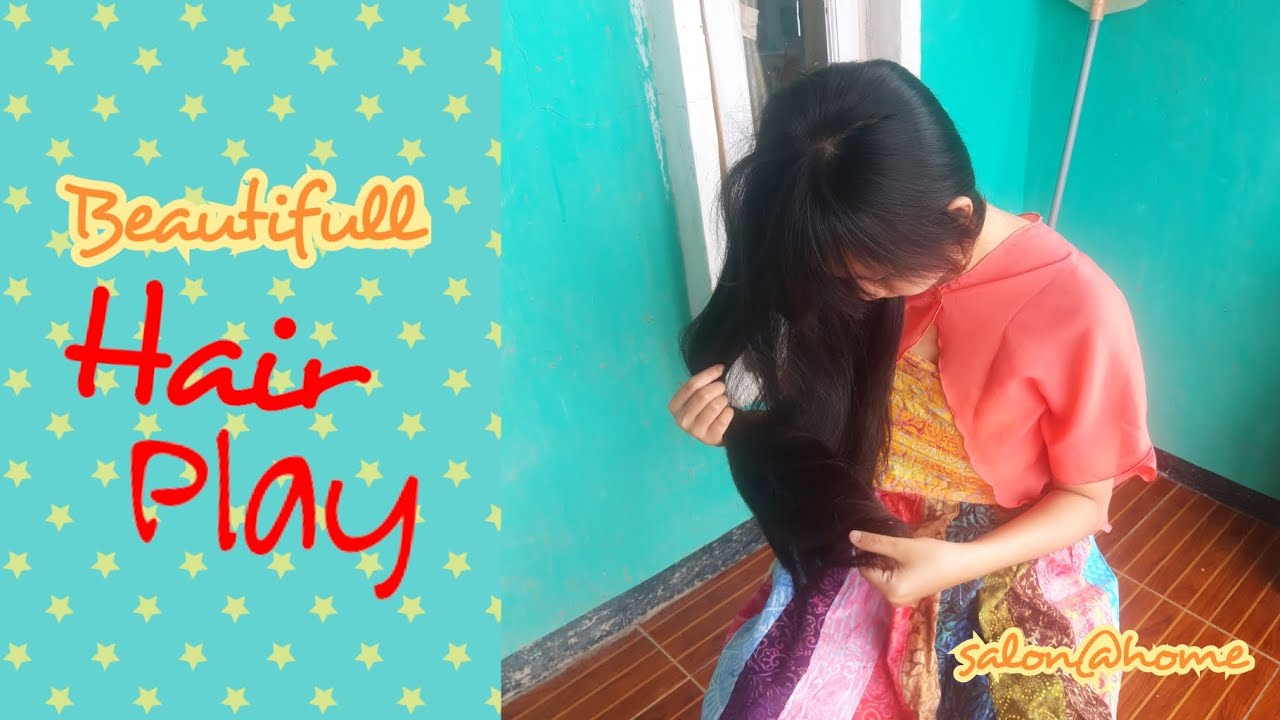 Hair play Rambut Badai Mahasiswi ( Hair play of A Beautiful Girl Long Hair )