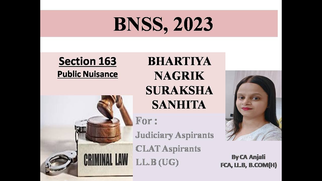 Public Nuisance and Apprehended danger| Section 163| BNSS| By CA Anjali#judiciary#llb#bnss#crpc