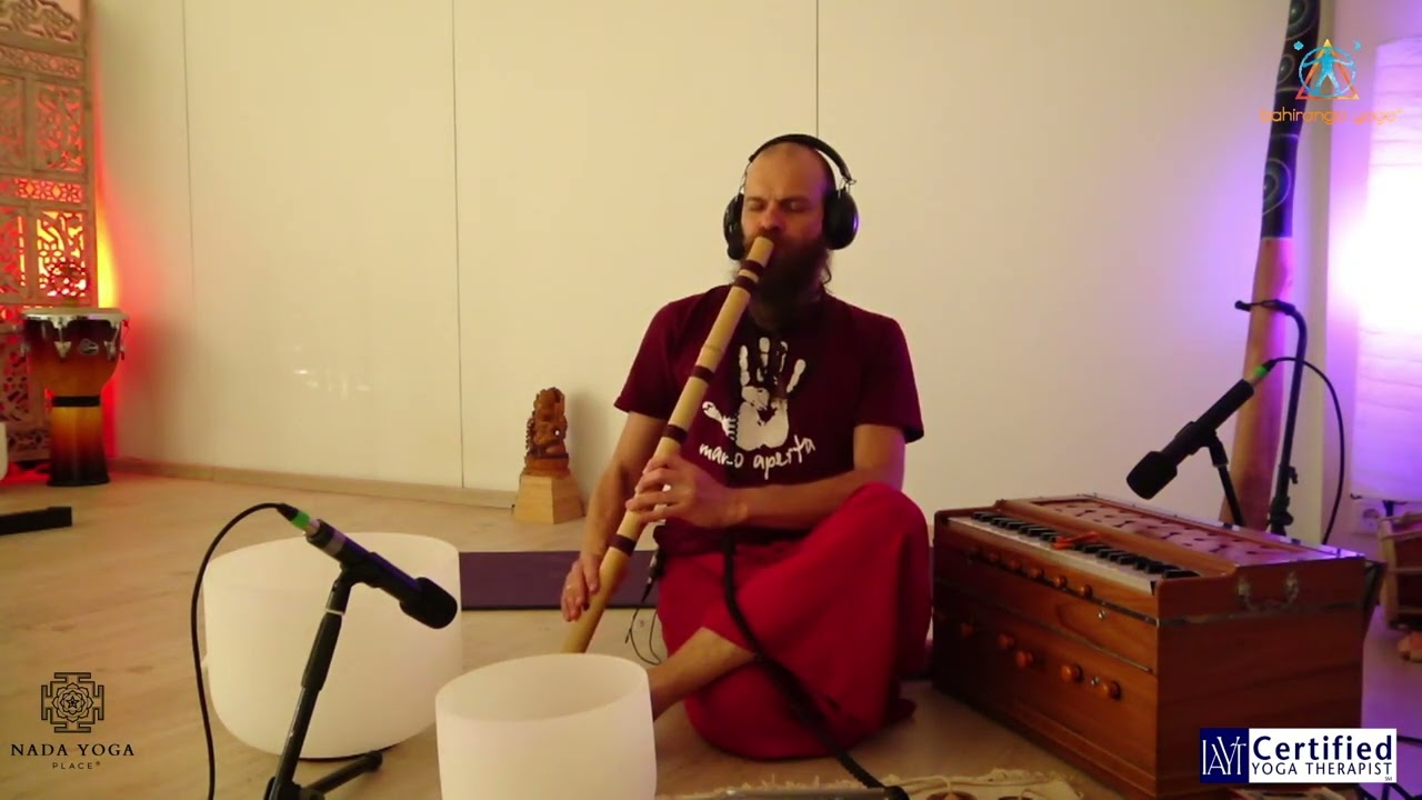 Sound Meditation with Moldavian Kaval & Crystal Bowls. Binaural sound waves