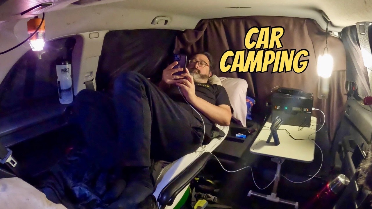 Solo Car Camping in HEAVY RAIN at Quiet Village