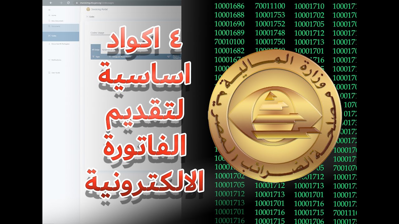 اكواد لازم تستخدمها لارسال فاتورة الكترونية صحيحة