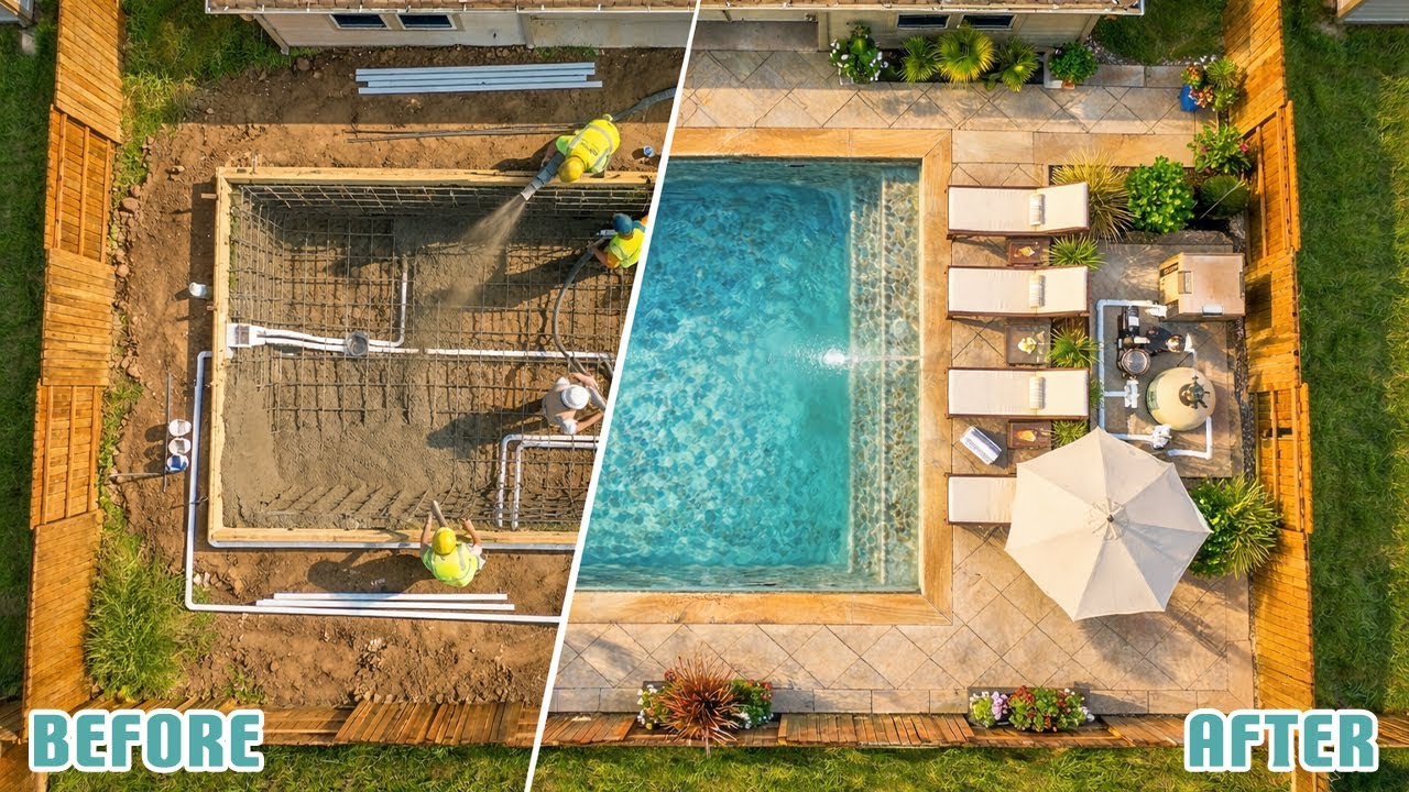 We built this backyard pool from scratch. 