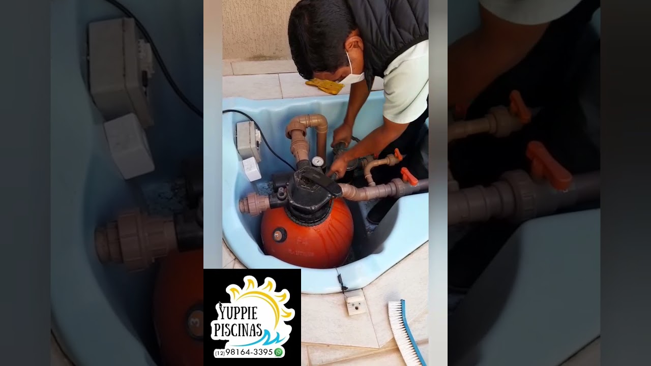 Reparo na válvula do filtro da piscina para evitar vazamento.