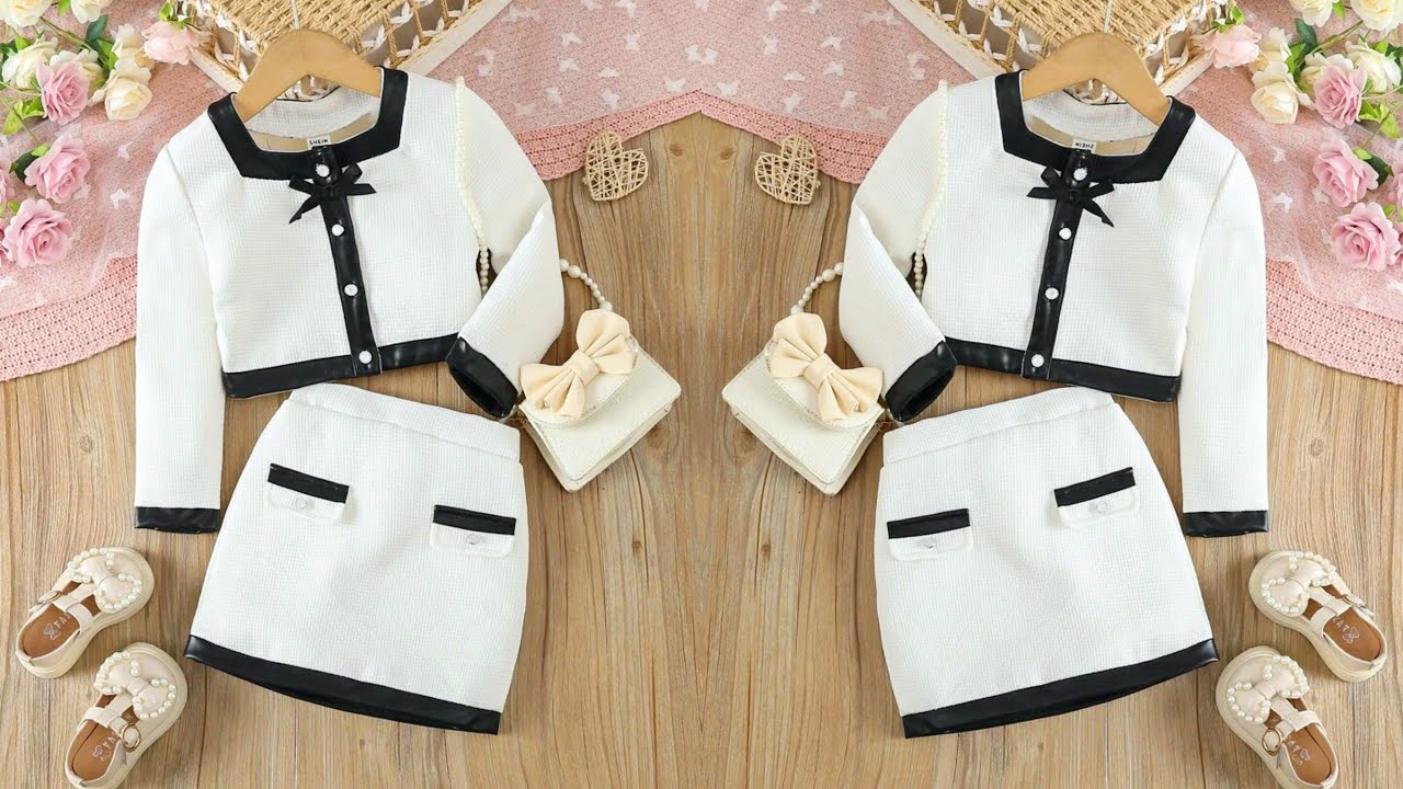 Adorable Baby Jacket With Flap Details A-Line Skirt Cutting and Stitching | Very Easy Baby Dress
