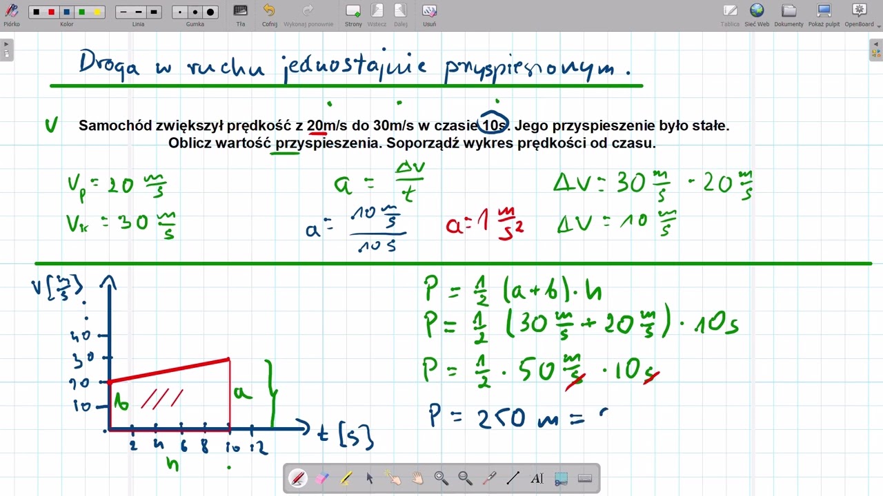 Droga w ruchu jednostajnie przyspieszonym