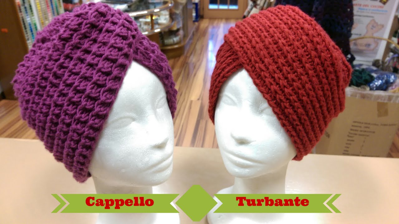 Tutorial: Cappello Turbante ai ferri e all'uncinetto - spiegazione punto costa americana ai ferri