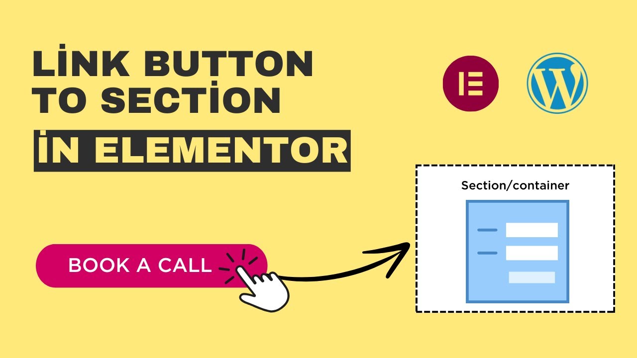 Как привязать кнопку к разделу в Elementor WordPress 2024