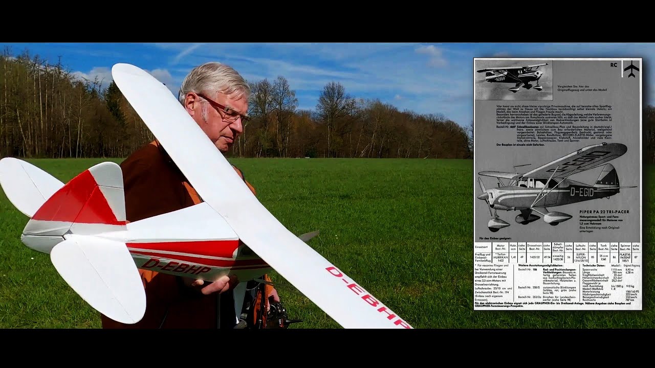 Graupner PIPER PA-22 Tri-Pacer 60er Jahre - Einfliegen nach Restaurierung