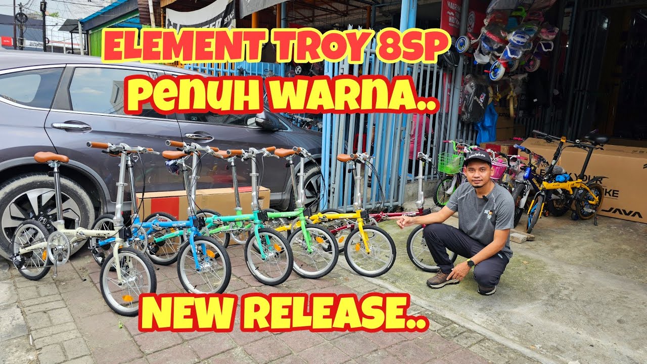 Review Sepeda Lipat Element Troy 8speed Pastel Terbaru | First Impression