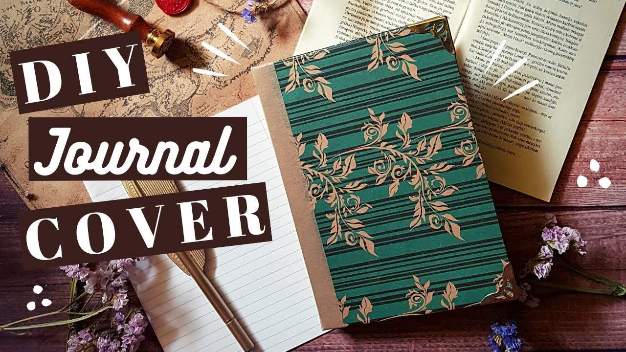 DIY journal cover from cardboard and gift bag | No sewing, elastic binding