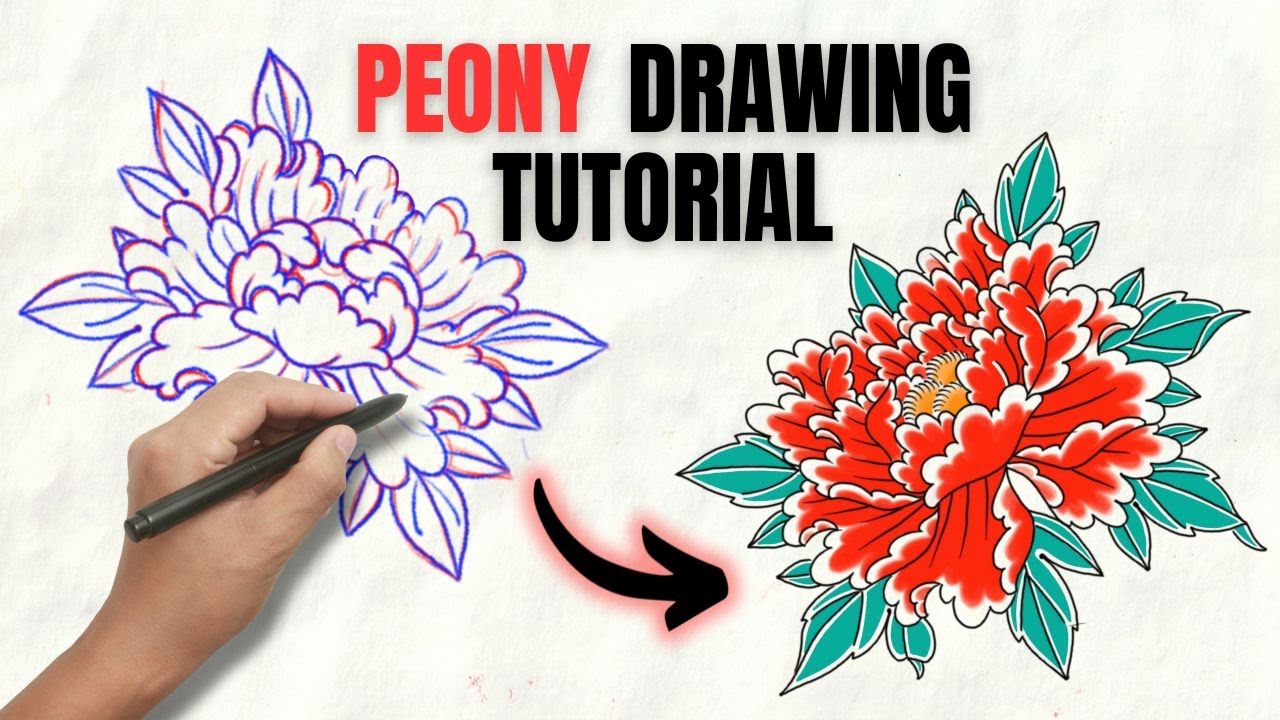 How to Draw a Peony Tattoo (Simple Method You’ll Use Forever)