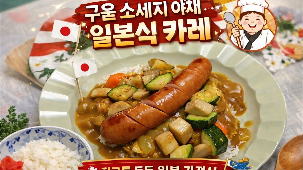 구운야채와 소세지를 올린 일본식 카레 🍛 🍽