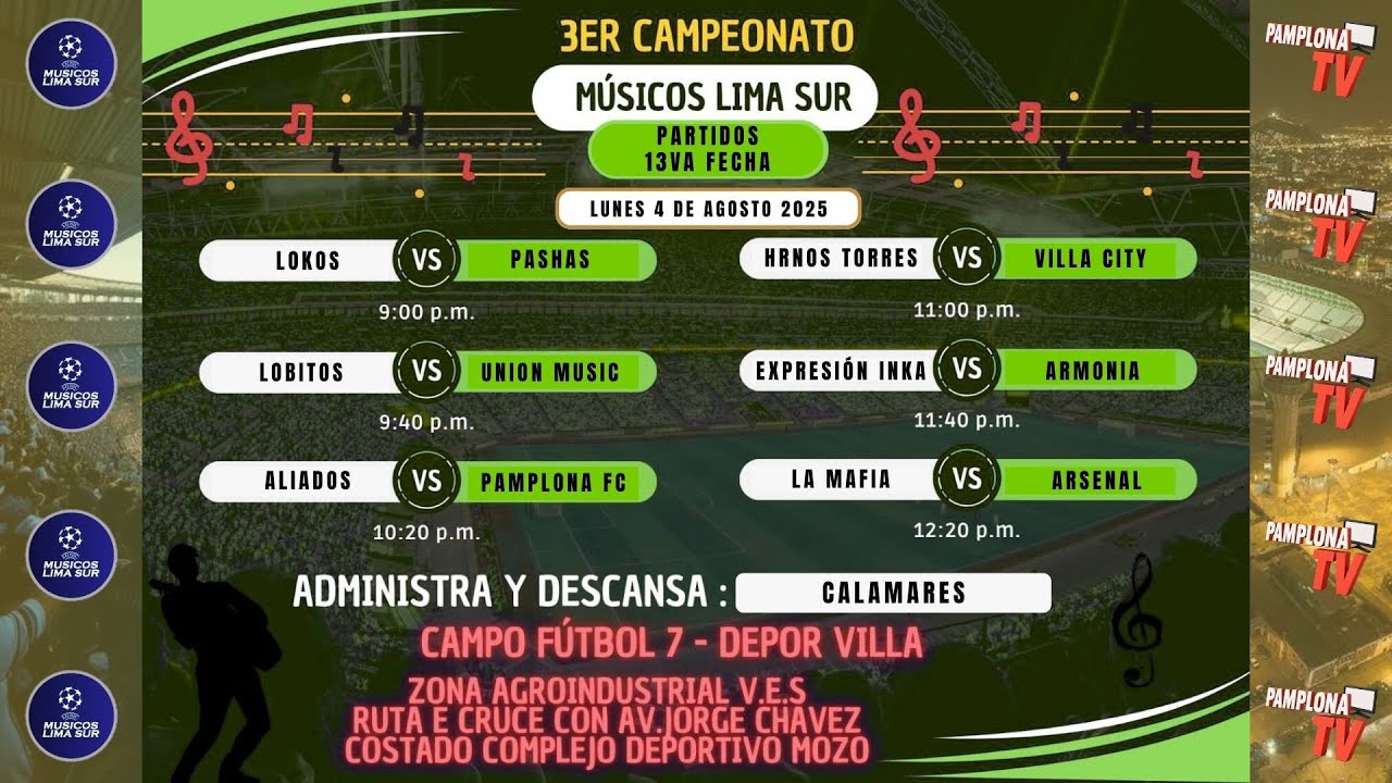 EVENTO DEPORTIVO - MÚSICOS DEL SUR / 13VA FECHA / LA MAFIA FOLK VS ARSENAL MUSICAL