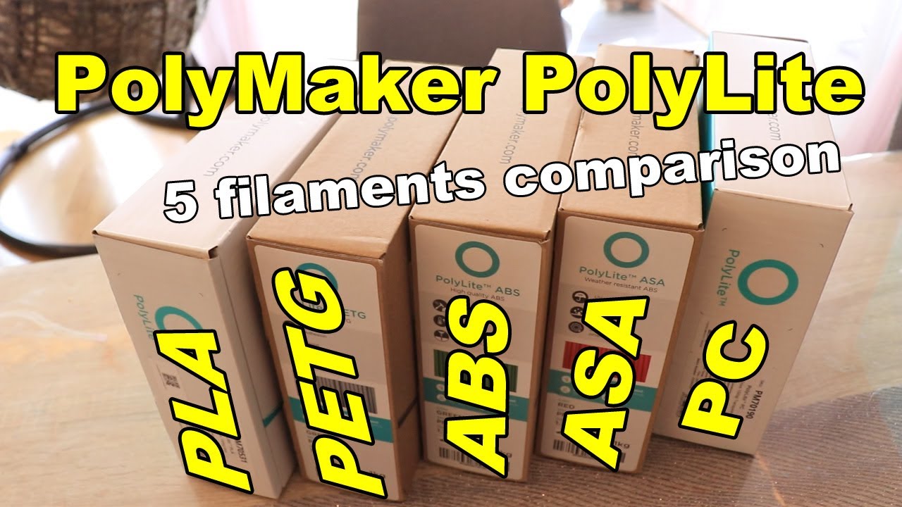 Ultimate comparison: Polymaker PolyLite filaments (PLA, PETG, ABS, ASA, PC)