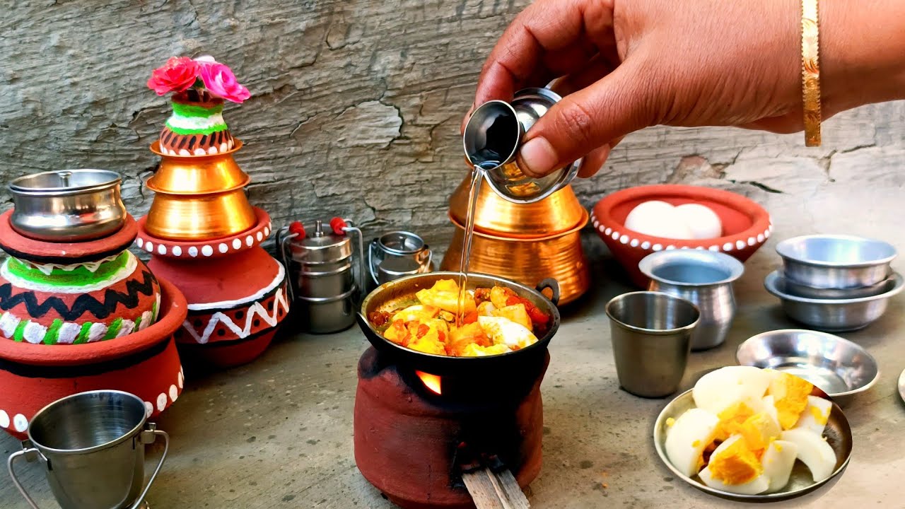Boiled egg curry | Miniature | Mini cooking