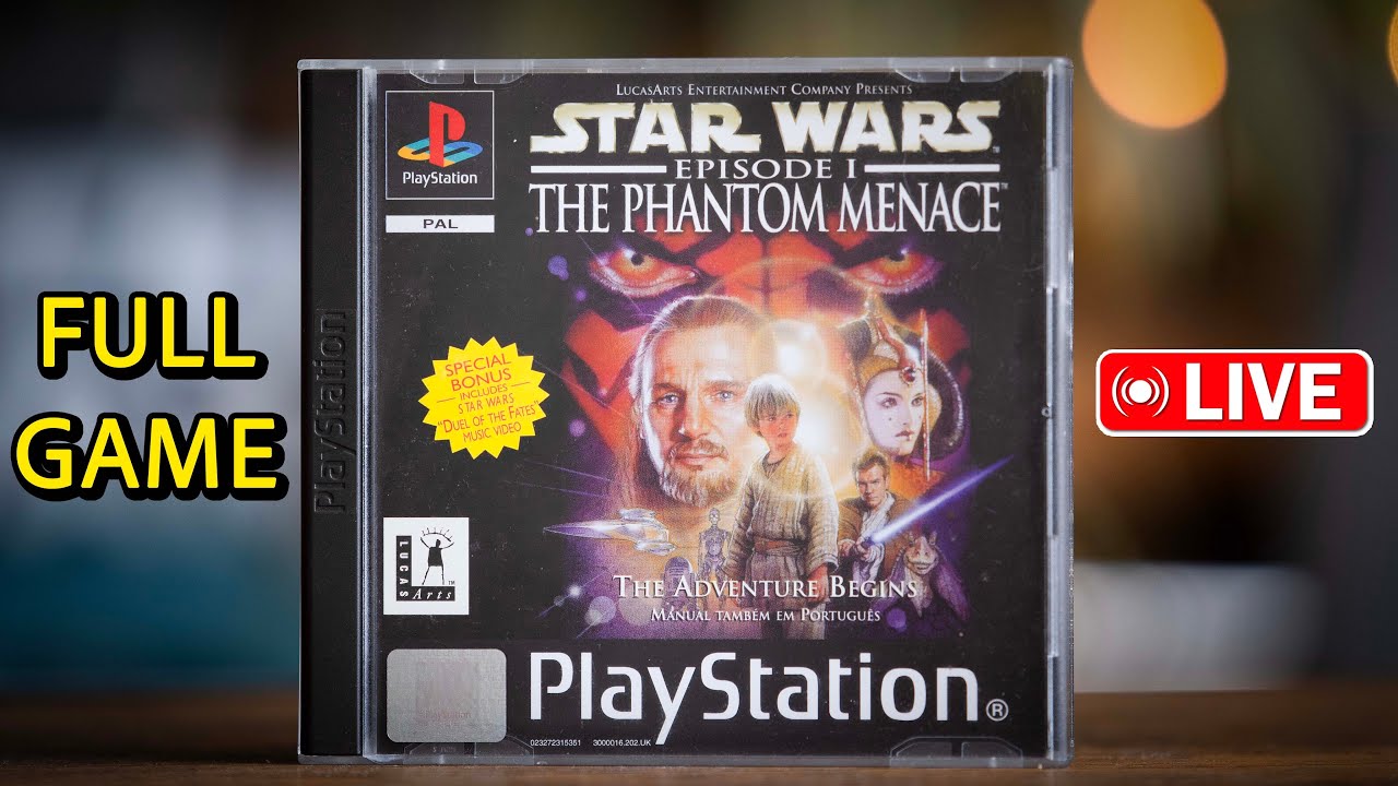 FULL GAME LIVE | Star Wars: Episode 1 The Phantom Menace Game | PS1