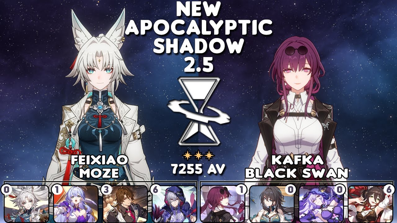 NEW Apocalyptic Shadow 2.5 | E0S1 Feixiao & E1S1 Kafka | Stage 4 - 3⭐| Honkai Star Rail