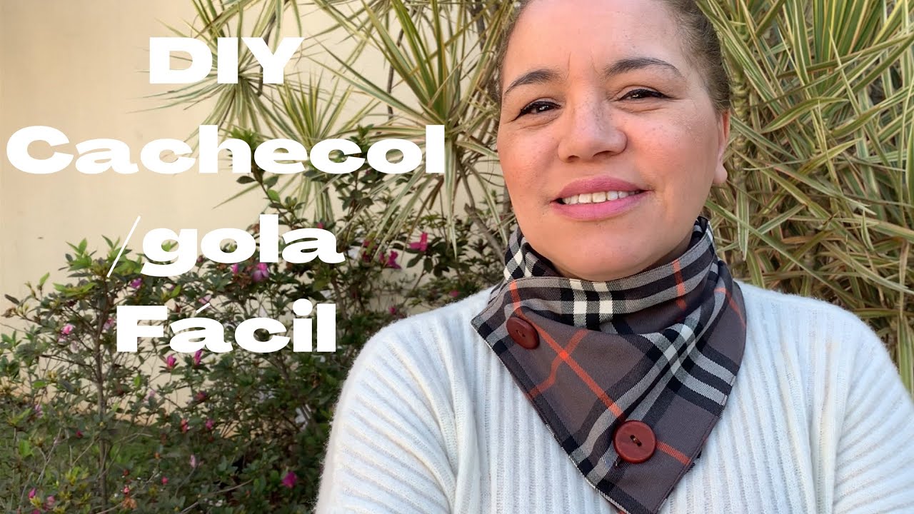 Como fazer uma gola, cachecol com botões, super fácil, combinando com a máscara.