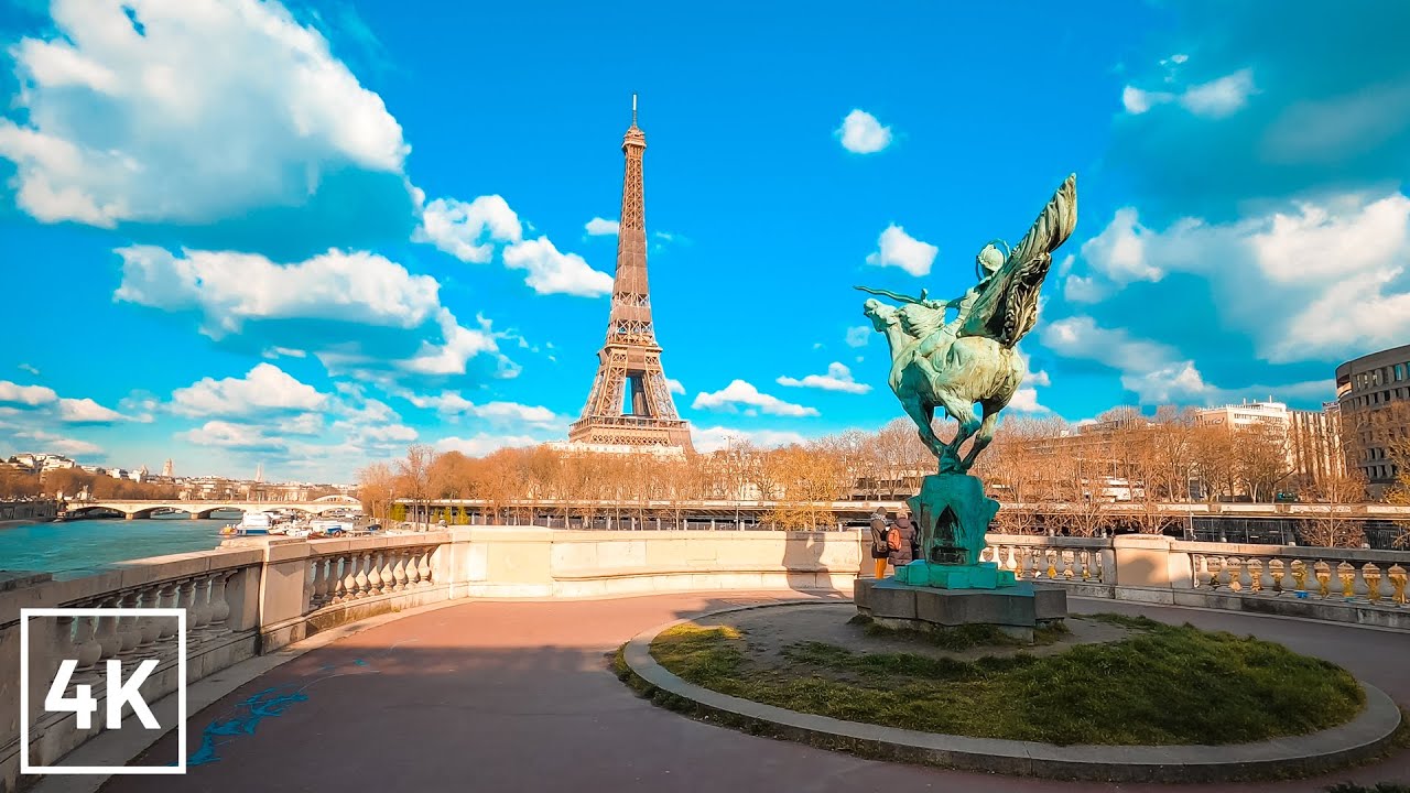 PARIS WALKING TOUR - EIFFEL TOWER to BIR-HAKEIM BRIDGE [4K-HDR]