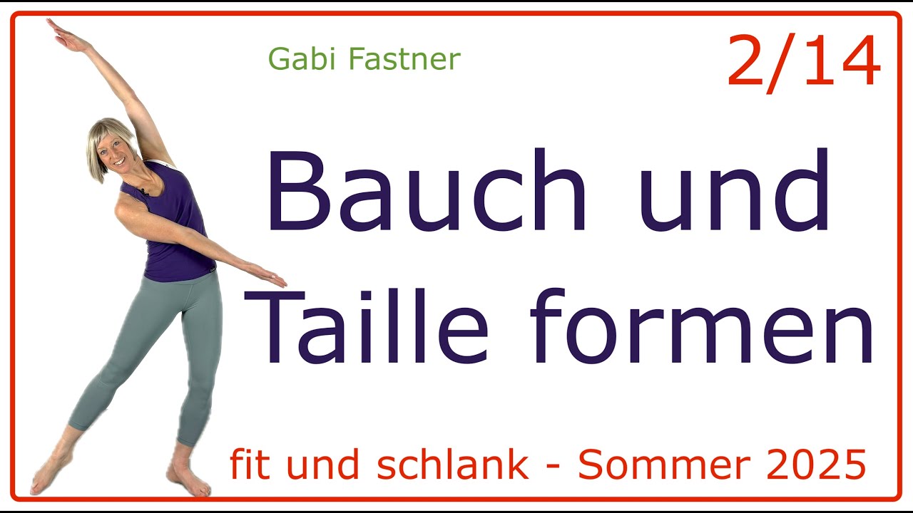 2/14 😎 38 min. Bauch und Taille formen | Cardio - Fettverbrennung - Workout, ohne Geräte