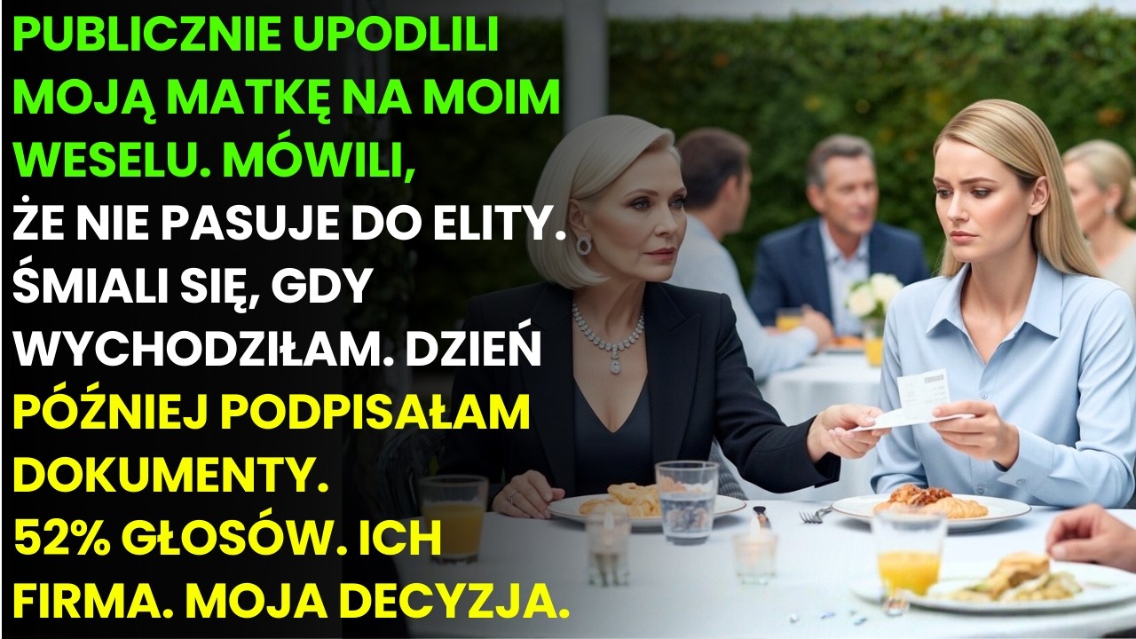 Na weselu nazwali mnie „PASOŻYTEM”. Nikt nie stanął w mojej obronie
