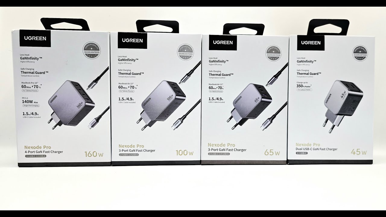 Зарядное устройство от UGREEN внешний обзор Nexode Pro, GaNInfinity, 45w,  65w, 100w, 160w #ugreen