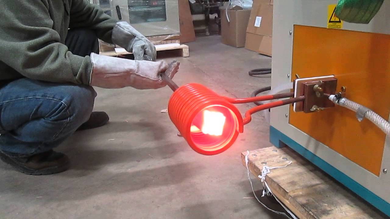 Across International 25kW low frequency induction heater heating steel to forging temperature