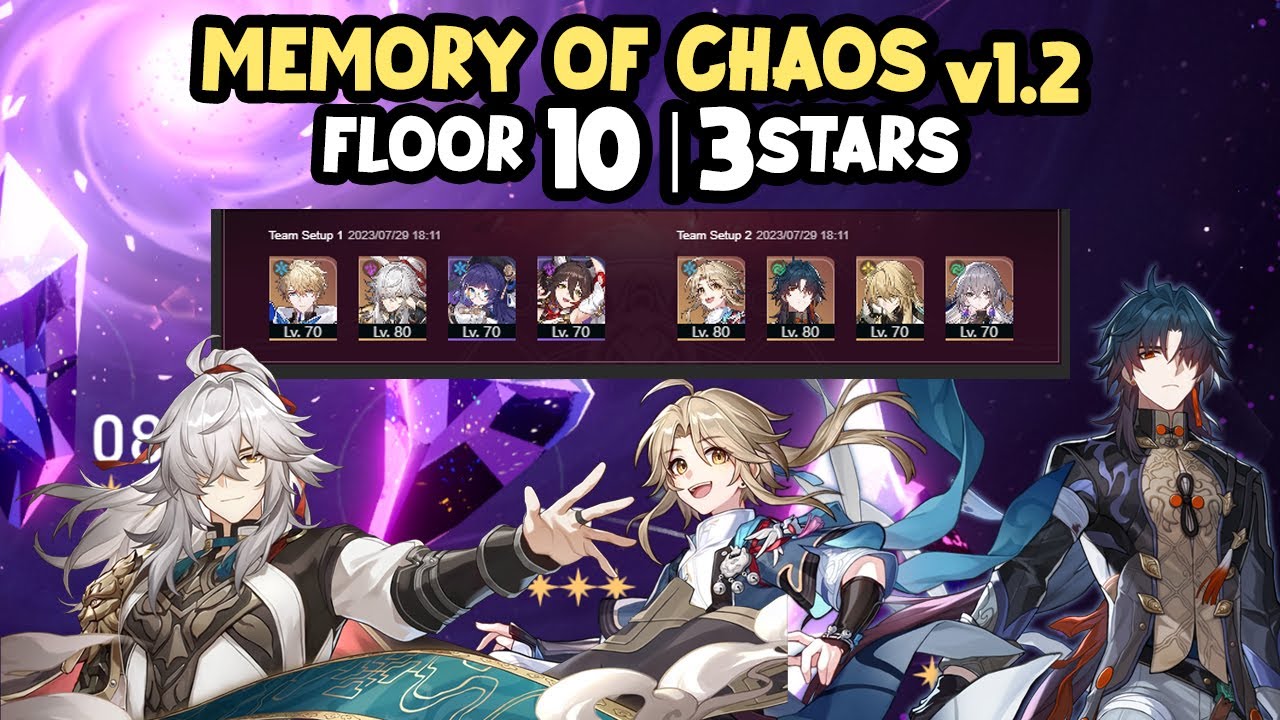 1.2 Memory of Chaos 10 | E0 Jing Yuan E0 Yanqing E0 Blade | 3 stars | Honkai Star Rail