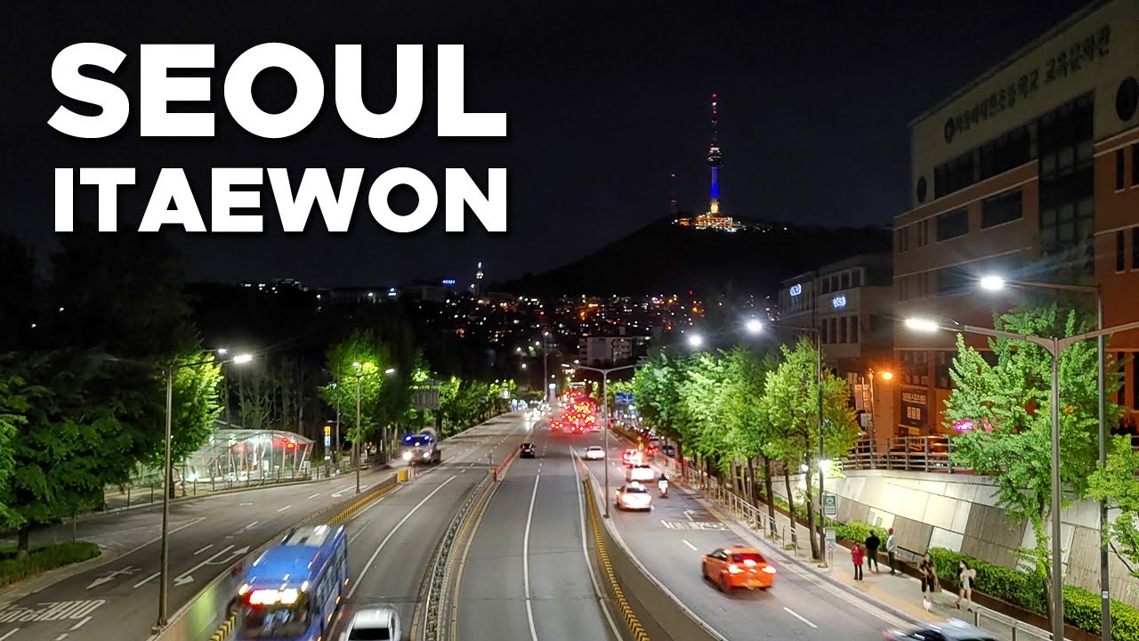 4K Itaewon Saturday Night Walk - Seoul Pub, Club, Food Street - Walking tour Korean Alleyways