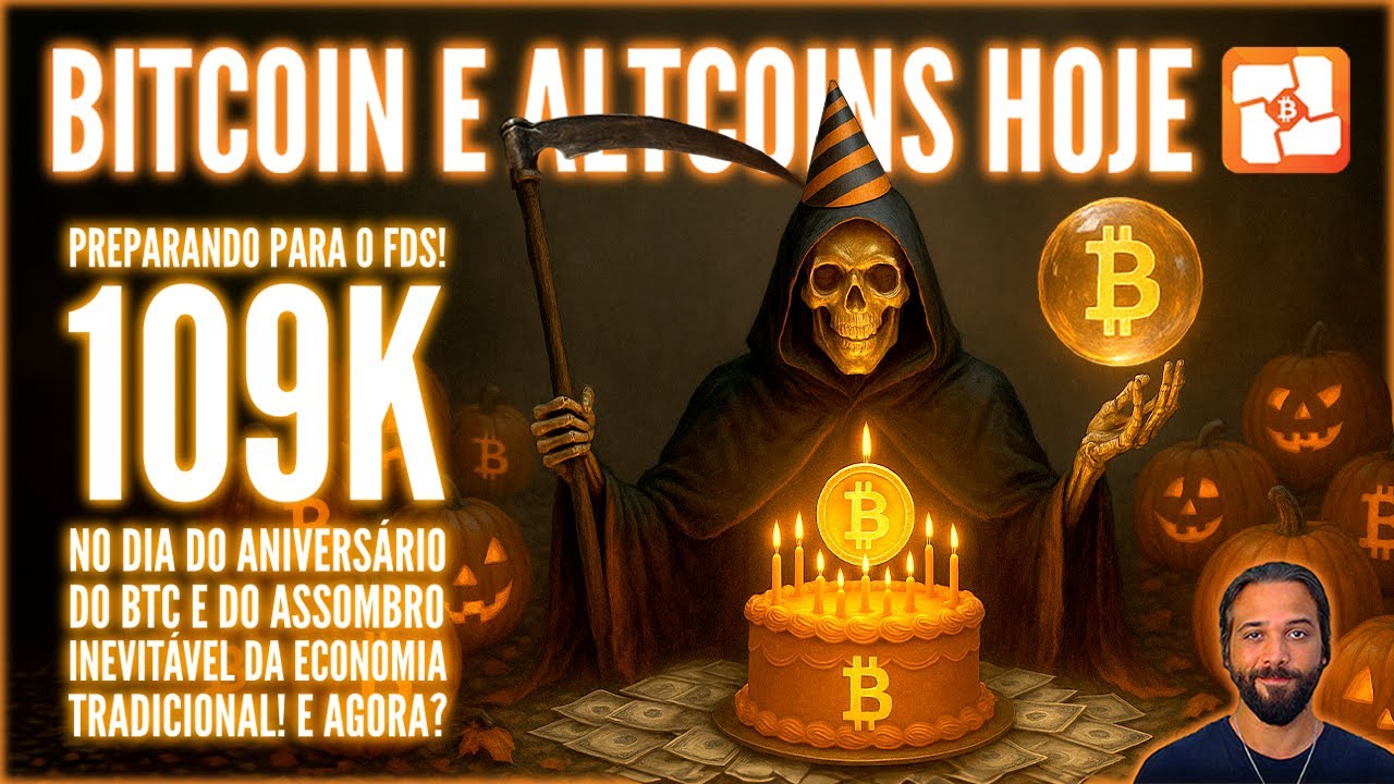 🚨👻🎃BITCOIN HOJE: 109K ENQUANTO BTC FAZ DO&Ccedil;URAS E TRAVESSURAS COM O MERCADO! PREP. PARA O FDS!