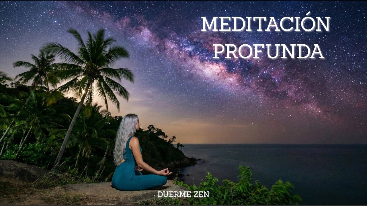 Descanso Profundo en la Playa Nocturna | Meditación para Dormir con el Sonido del Mar
