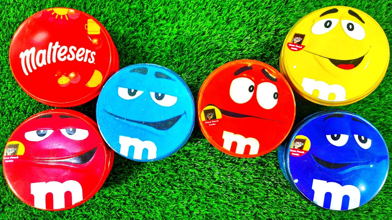 4 Minutes Satisfying with Unpacking Brilliant Tins with Rainbow Skittles and Tasty M&M'S Candy ASMR