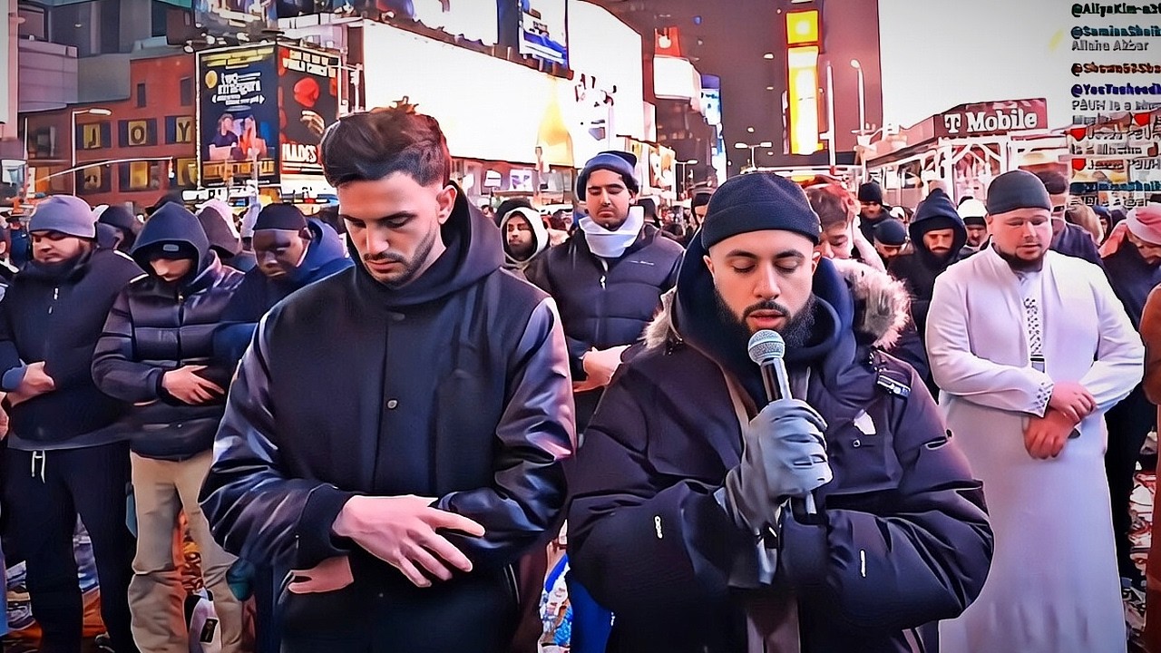 SonnyFaz Prays with Hundreds of Muslims in the Middle of Times Square for Ramadan