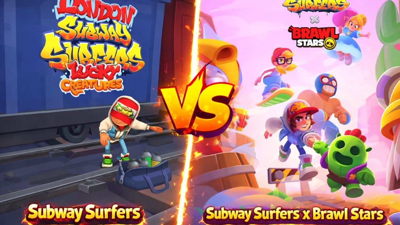 Subway surfers :- London Lucky creature 2026 🆚 Brawl stars 2025 Map Comparison